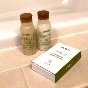 ROSEMARY MINT AVEDA Travel kit: Hand & Body wash + Body Lotion + Cleaning bar